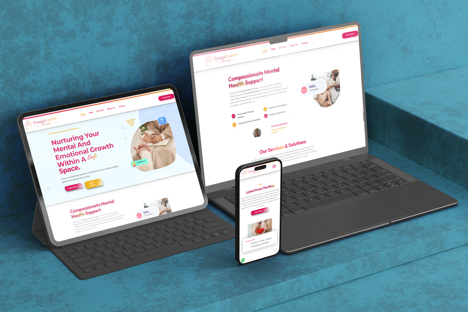 tranquil website mockup